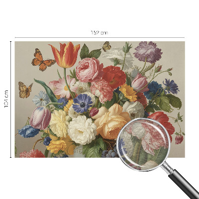 Nowoczesna fototapeta do salonu Kwiaty i motyle