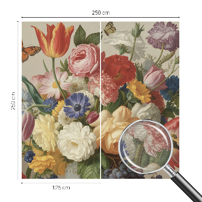 Nowoczesna fototapeta do salonu Kwiaty i motyle