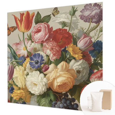 Nowoczesna fototapeta do salonu Kwiaty i motyle