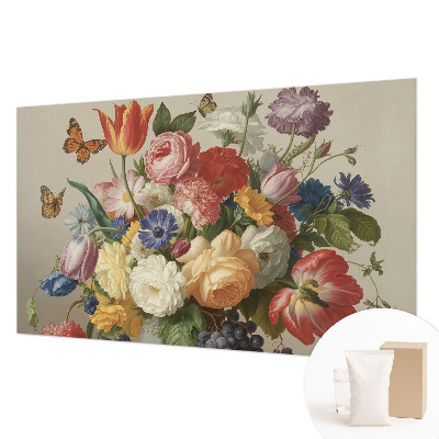 Nowoczesna fototapeta do salonu Kwiaty i motyle