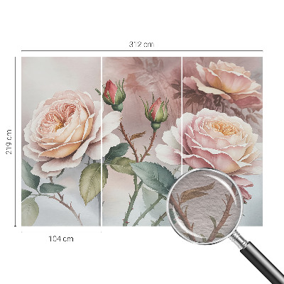 Fototapeta na ścianę z motywem róż w pastelowych kolorach