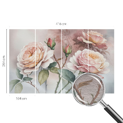 Fototapeta na ścianę z motywem róż w pastelowych kolorach
