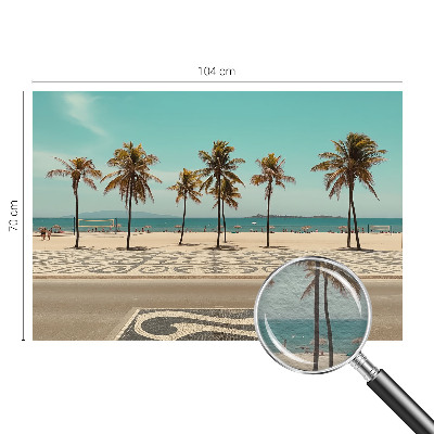 Nowoczesna fototapeta do salonu z motywem palm i plaży