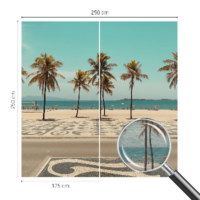 Nowoczesna fototapeta do salonu z motywem palm i plaży