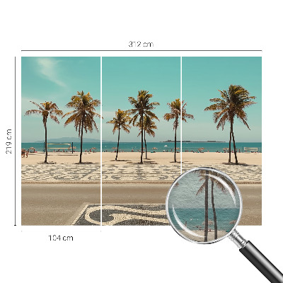 Nowoczesna fototapeta do salonu z motywem palm i plaży