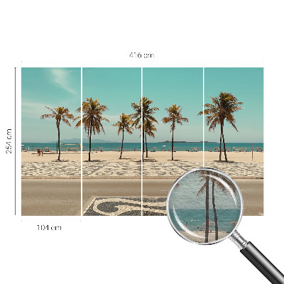 Nowoczesna fototapeta do salonu z motywem palm i plaży