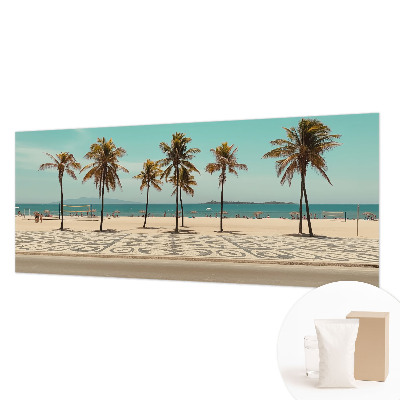 Nowoczesna fototapeta do salonu z motywem palm i plaży