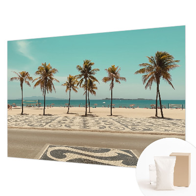 Nowoczesna fototapeta do salonu z motywem palm i plaży