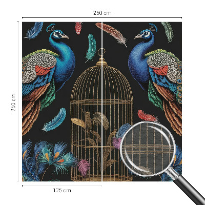 Nowoczesna fototapeta do salonu Egzotyczne pawie