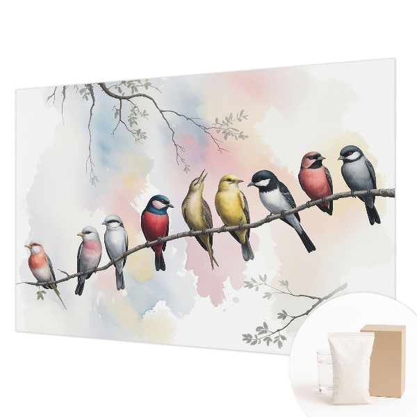 Tapeta fotograficzna fizelinowa Ptaki na gałęzi