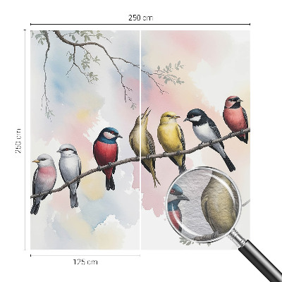 Tapeta fotograficzna fizelinowa Ptaki na gałęzi