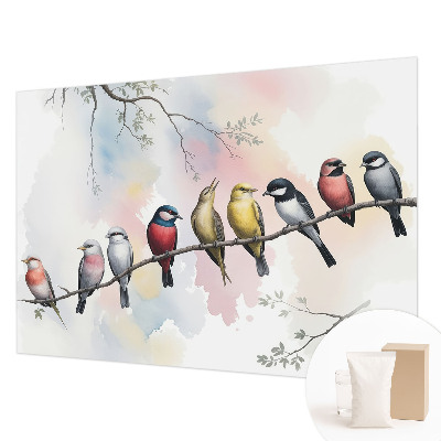 Tapeta fotograficzna fizelinowa Ptaki na gałęzi