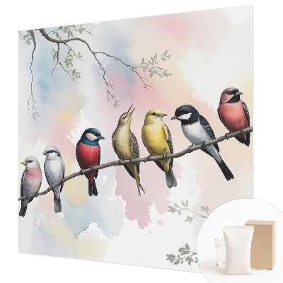 Tapeta fotograficzna fizelinowa Ptaki na gałęzi