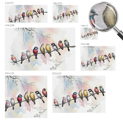 Tapeta fotograficzna fizelinowa Ptaki na gałęzi