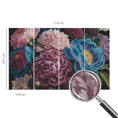 Nowoczesna fototapeta do salonu Kolorowe kwiaty