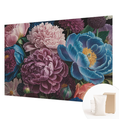 Nowoczesna fototapeta do salonu Kolorowe kwiaty