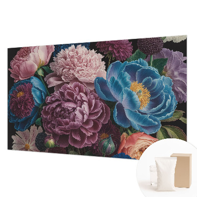 Nowoczesna fototapeta do salonu Kolorowe kwiaty