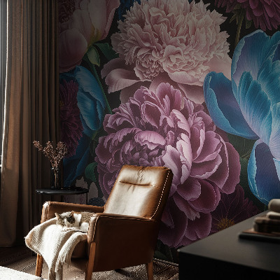 Nowoczesna fototapeta do salonu Kolorowe kwiaty