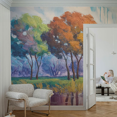 Fototapeta fizelinowa do sypialni z motywem abstrakcyjnego drewna
