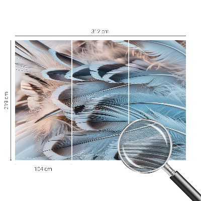Tapeta fotograficzna z motywem błękitnych piór