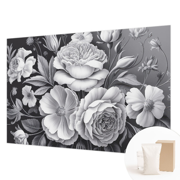 Dekoracyjna fototapeta na ścianę Szare kwiaty