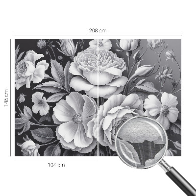 Dekoracyjna fototapeta na ścianę Szare kwiaty