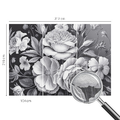 Dekoracyjna fototapeta na ścianę Szare kwiaty