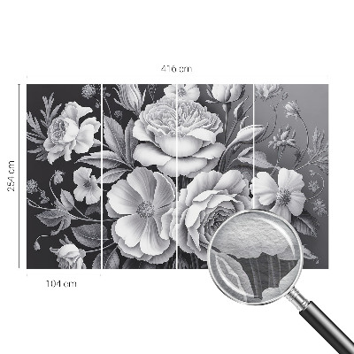 Dekoracyjna fototapeta na ścianę Szare kwiaty