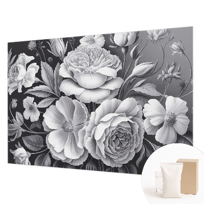 Dekoracyjna fototapeta na ścianę Szare kwiaty