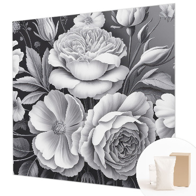 Dekoracyjna fototapeta na ścianę Szare kwiaty