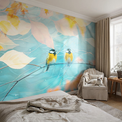 Nowoczesna fototapeta do salonu Wiosenne ptaki