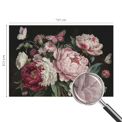 Nowoczesna fototapeta do salonu Nowoczesna fototapeta do salonu Piwonie i motyle