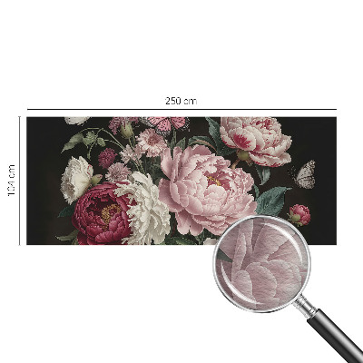 Nowoczesna fototapeta do salonu Nowoczesna fototapeta do salonu Piwonie i motyle