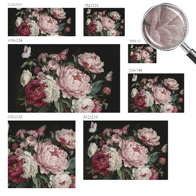 Nowoczesna fototapeta do salonu Nowoczesna fototapeta do salonu Piwonie i motyle