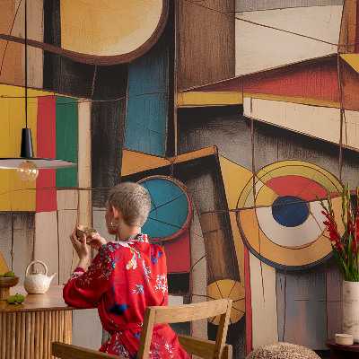 Fototapeta fizelinowa z nadrukiem z geometrycznym wzorem