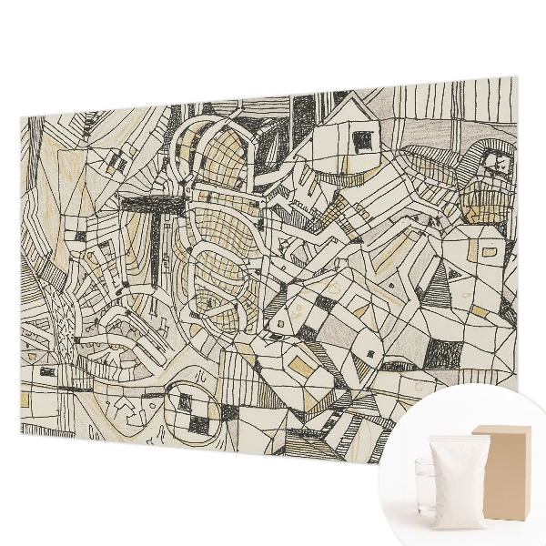 Fototapeta fizelinowa do sypialni z geometrycznym, abstrakcyjnym motywem