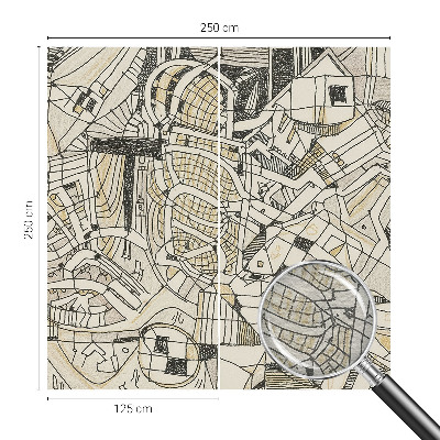 Fototapeta fizelinowa do sypialni z geometrycznym, abstrakcyjnym motywem