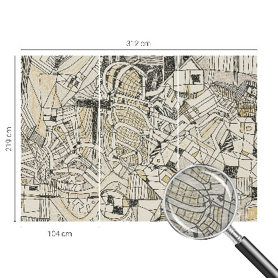 Fototapeta fizelinowa do sypialni z geometrycznym, abstrakcyjnym motywem