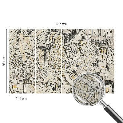 Fototapeta fizelinowa do sypialni z geometrycznym, abstrakcyjnym motywem