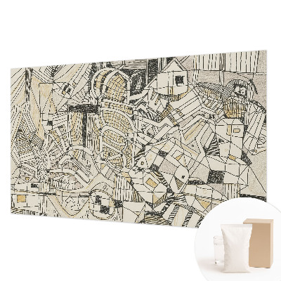 Fototapeta fizelinowa do sypialni z geometrycznym, abstrakcyjnym motywem
