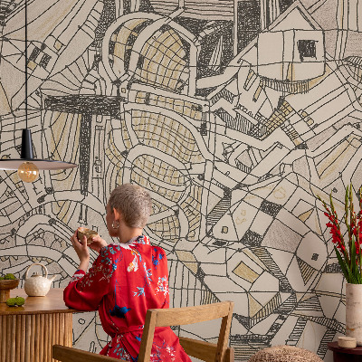 Fototapeta fizelinowa do sypialni Geometryczna abstrakcja