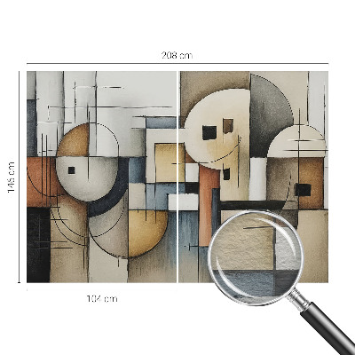 Fototapeta fizelinowa do sypialni z geometrycznym motywem w stonowanej kolorystyce