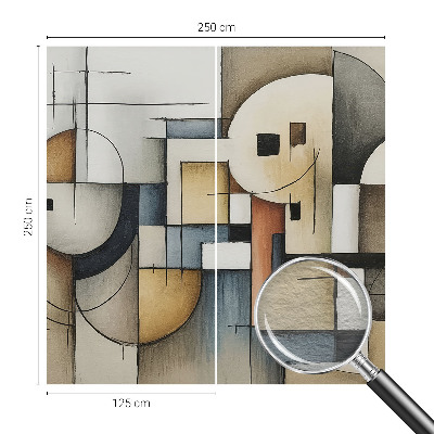 Fototapeta fizelinowa do sypialni z geometrycznym motywem w stonowanej kolorystyce