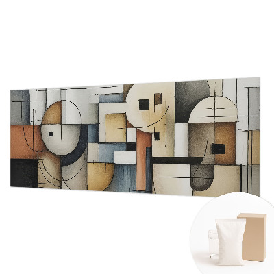 Fototapeta fizelinowa do sypialni z geometrycznym motywem w stonowanej kolorystyce