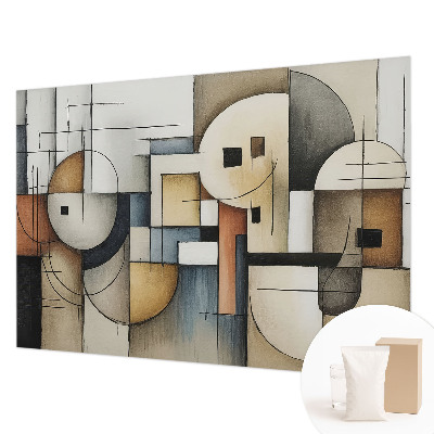 Fototapeta fizelinowa do sypialni z geometrycznym motywem w stonowanej kolorystyce