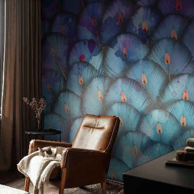 Nowoczesna fototapeta do salonu Kolorowe pióra