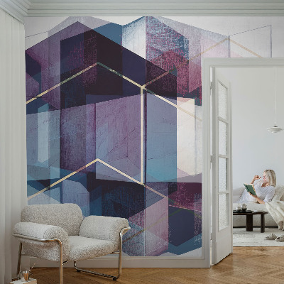 Fototapeta fizelinowa z nadrukiem z motywem geometrycznych sześcianów