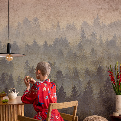 Nowoczesna fototapeta do salonu Leśna mgła