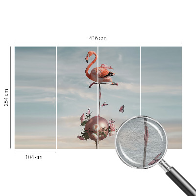 Tapeta fotograficzna z eleganckim motywem flaminga