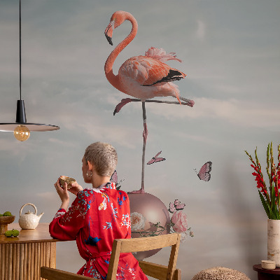 Tapeta fotograficzna z eleganckim motywem flaminga